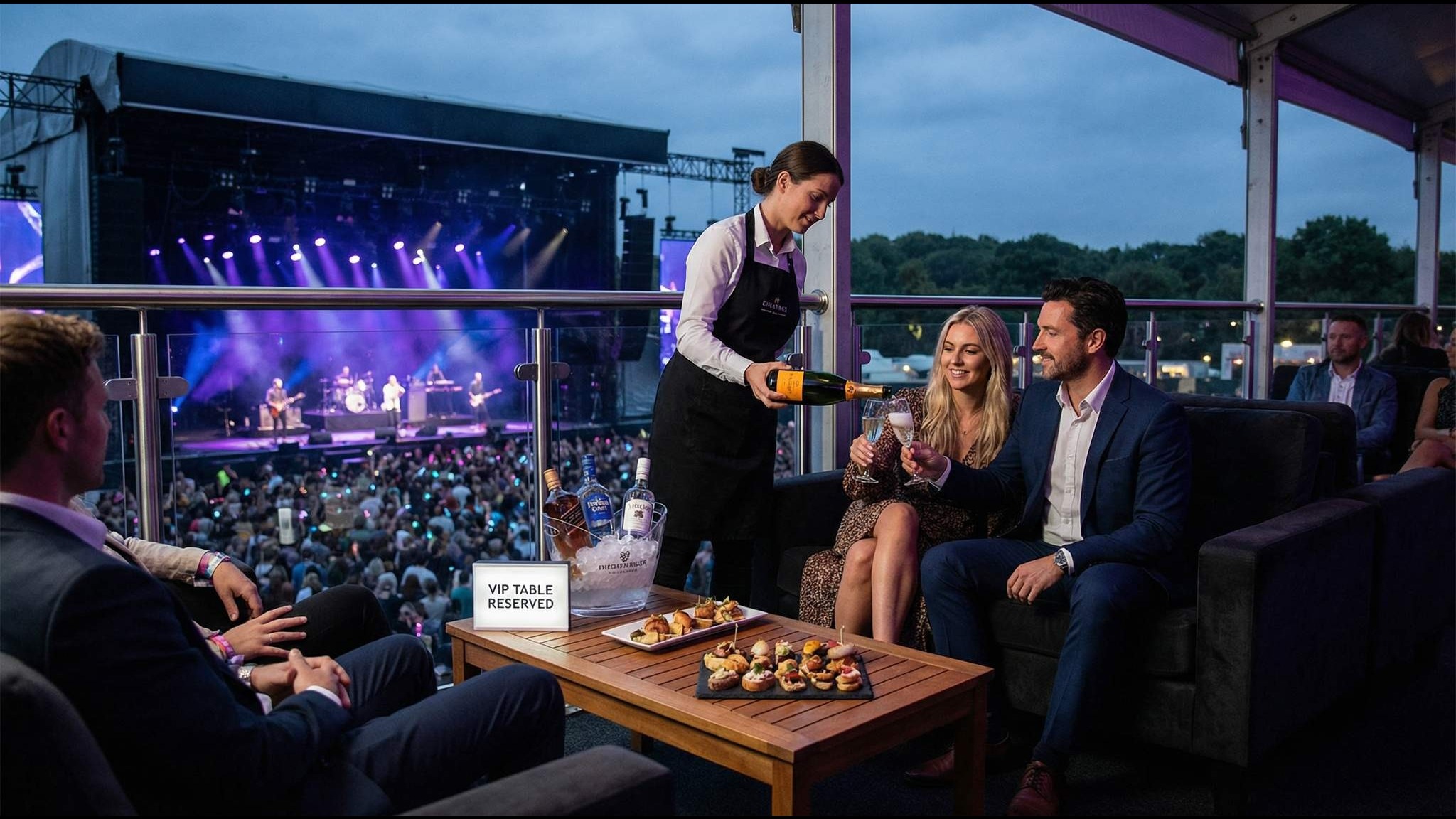Premium VIP table service at upscale live music venue